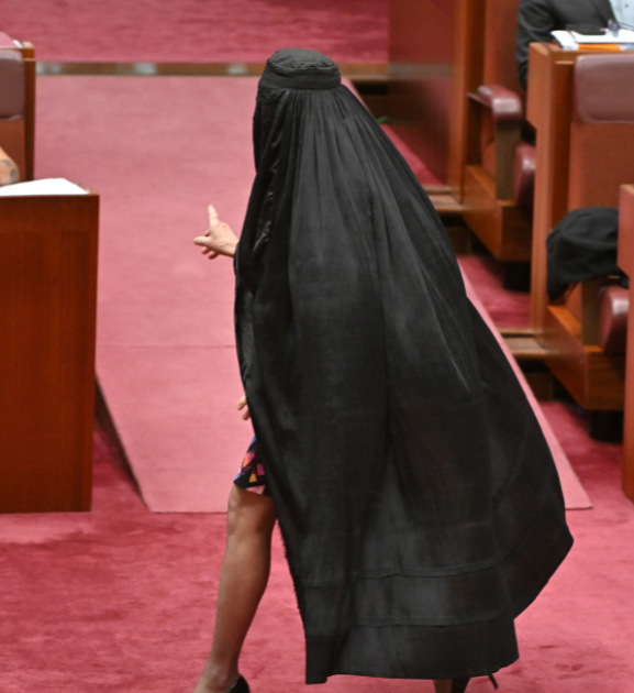 बुर्का लगाएर विरोध गरेकी अस्ट्रेलियाली सिनेटर एक वर्षका लागि निलम्बित