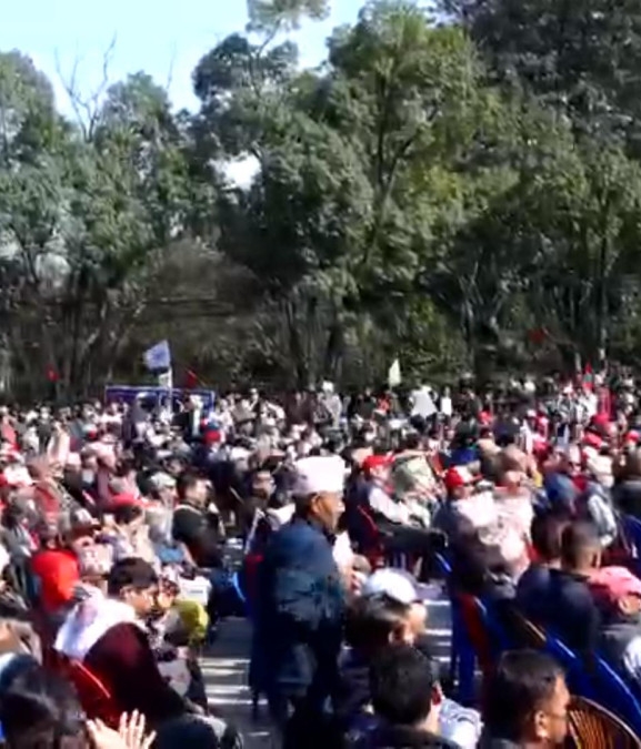 काठमाडौंमा एमालेको जनप्रर्दशन, ओलीसहितका नेताहरुले सम्बोधन गर्ने