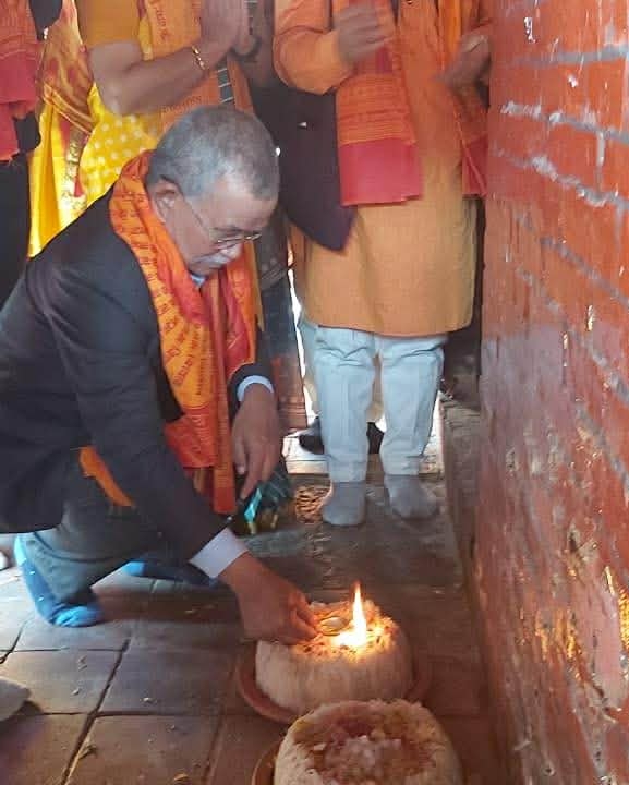 पुनर्निर्माणका लागि भृङ्गारेश्वर मन्दिरमा क्षमा पूजा