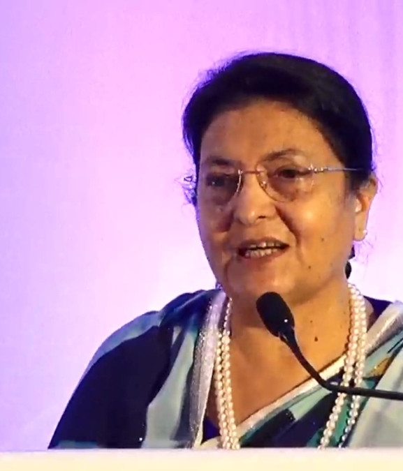 समृद्धि मुठीभर मानिसको लागि नभइ आम जनताको लागि हुनुपर्छः पूर्वराष्ट्रपति भण्डारी