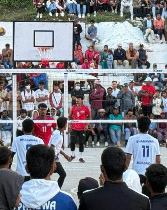 दशैं मेलाको अवसरमा आयोजित भलिबल प्रतियोगितामा भंगारा क्लब फाइनलमा प्रवेश