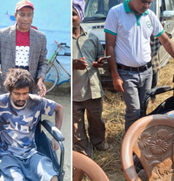 सिरहामा अपाङ्गता भएका व्यक्तिलाई ह्विलचेयर वितरण