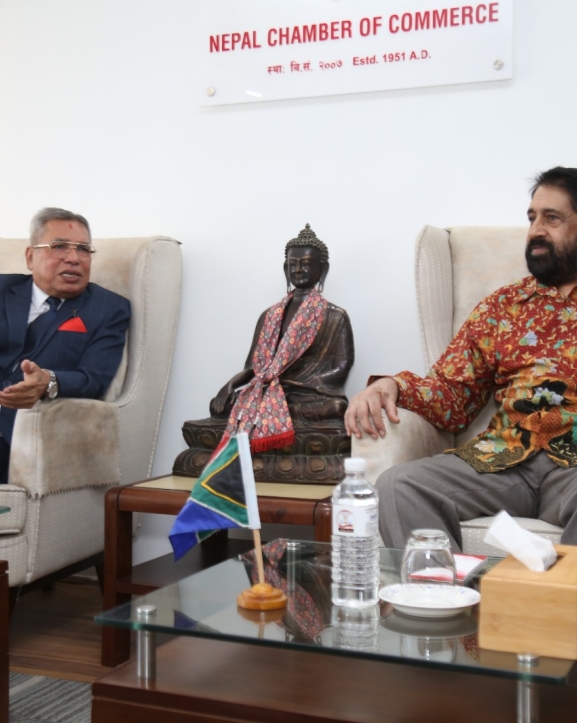 चेम्बर अध्यक्ष र दक्षिण अफ्रिकाका राजदूतबीच भेटवार्ता
