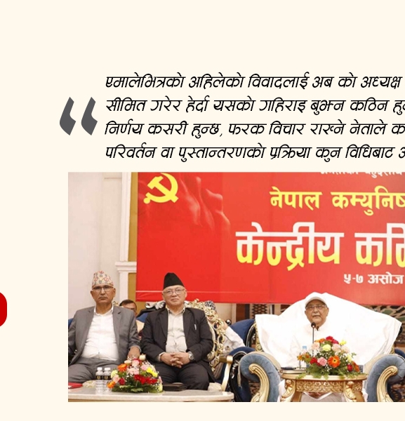 एमालेमा नेतृत्व, असहमति र पुनर्गठन