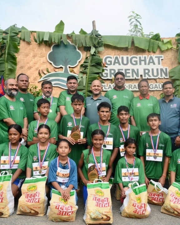 गौघाट ग्रीन रनको उपाधि विशाल र आयुष्मालाई