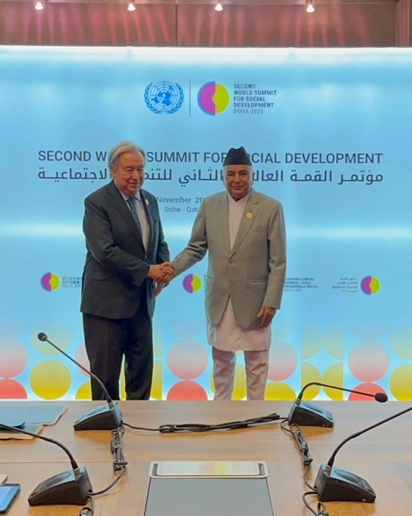 राष्ट्रपतिसँग महासचिव गुटेरेसको शिष्टाचार भेट