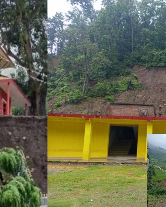 सल्यानमा अविरल वर्षाले क्षति : मन्दिर र विद्यालय जोखिममा, एक परिवार विस्थापित