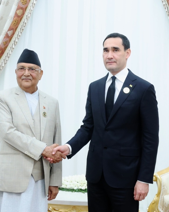 प्रधानमन्त्रीद्वारा तुर्किमेनिस्तानका राष्ट्रपतिलाई नेपाल भ्रमणको निम्तो