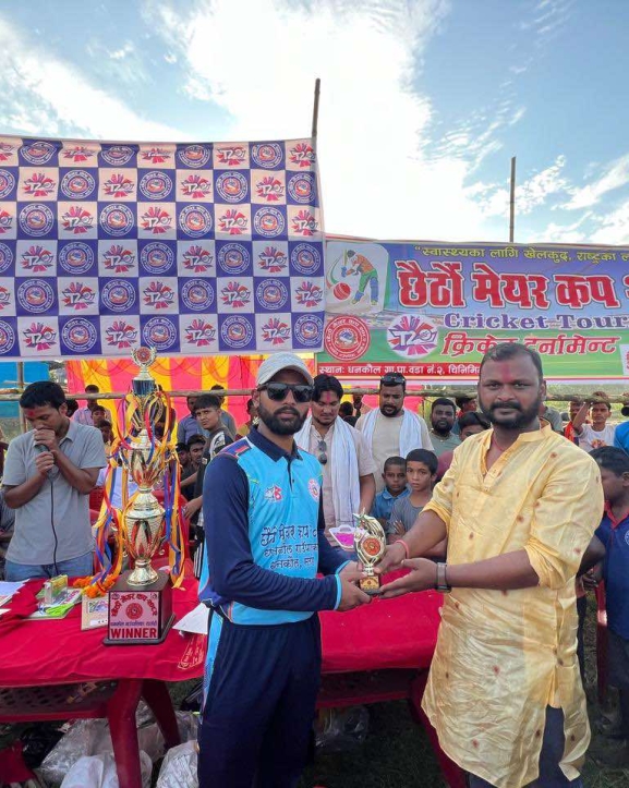 धनकौलमा मेयर कप क्रिकेट प्रतियोगिता सुरु