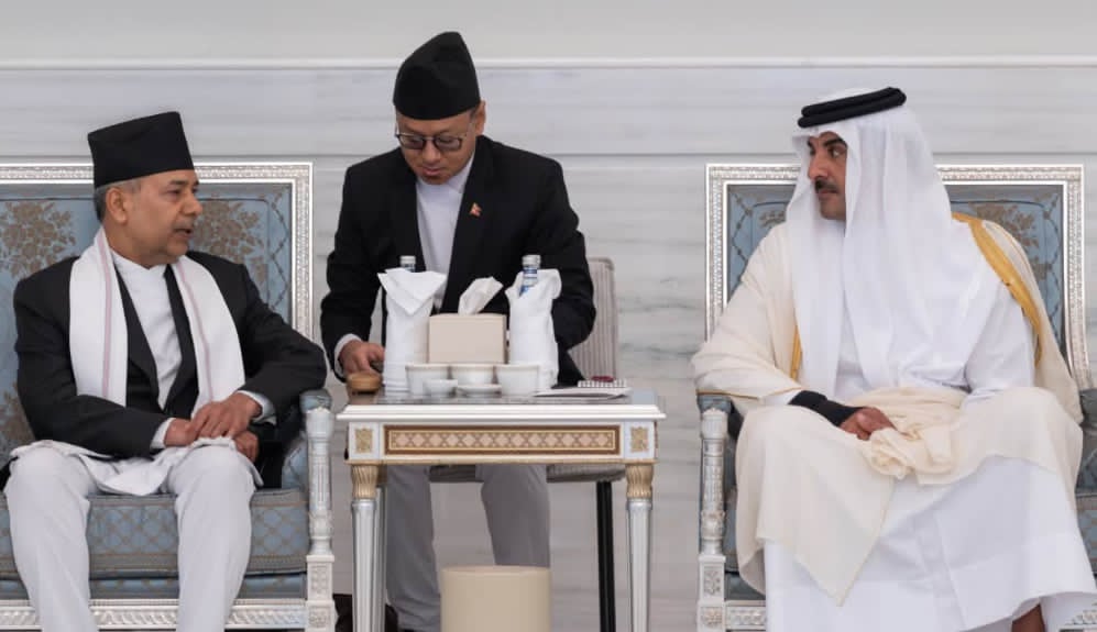 कतारका अमिरसँग उपराष्ट्रपति यादवको भेट, फादर अमिरप्रति नेपालको समवेदना