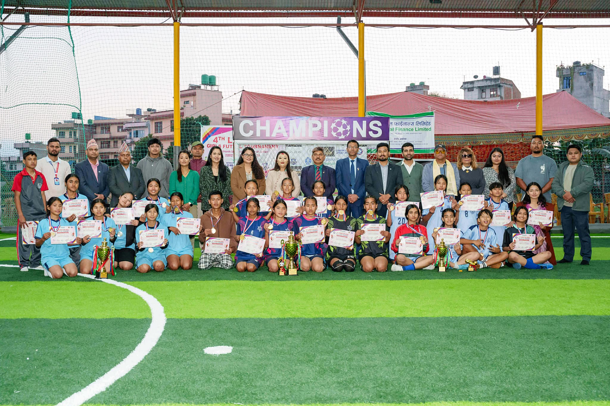 लायन्स क्लब अफ ललितपुर रोयल फ्रेन्डसको आयोजनामा गर्ल्स फुटसल सम्पन्न 