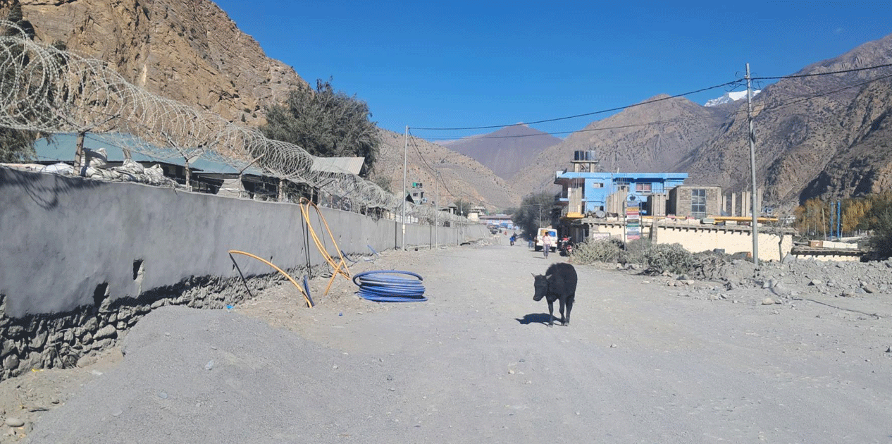 निर्माणाधीन कोबाङ-जोमसोम सडक आठ वर्षदेखि अलपत्र