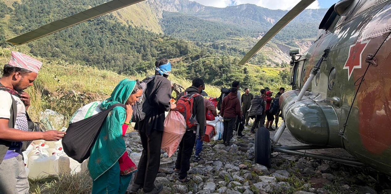 बूढीगण्डकी बाढी : प्रभावित क्षेत्रबाट एक हजार बढीको हेलि उद्धार