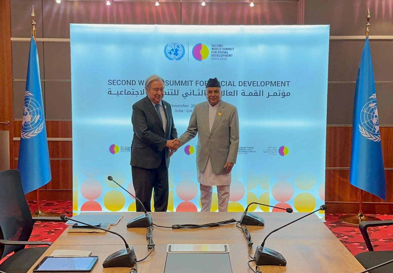 राष्ट्रपतिसँग महासचिव गुटेरेसको शिष्टाचार भेट