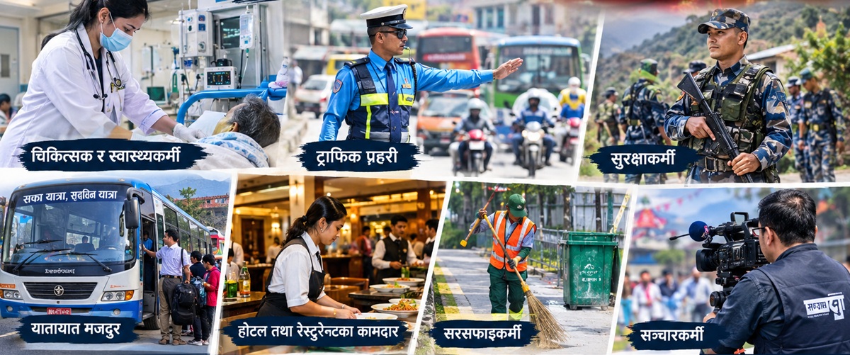 दसैंमा पनि ड्युटी, अरूको खुसीका लागि खटिनेहरू