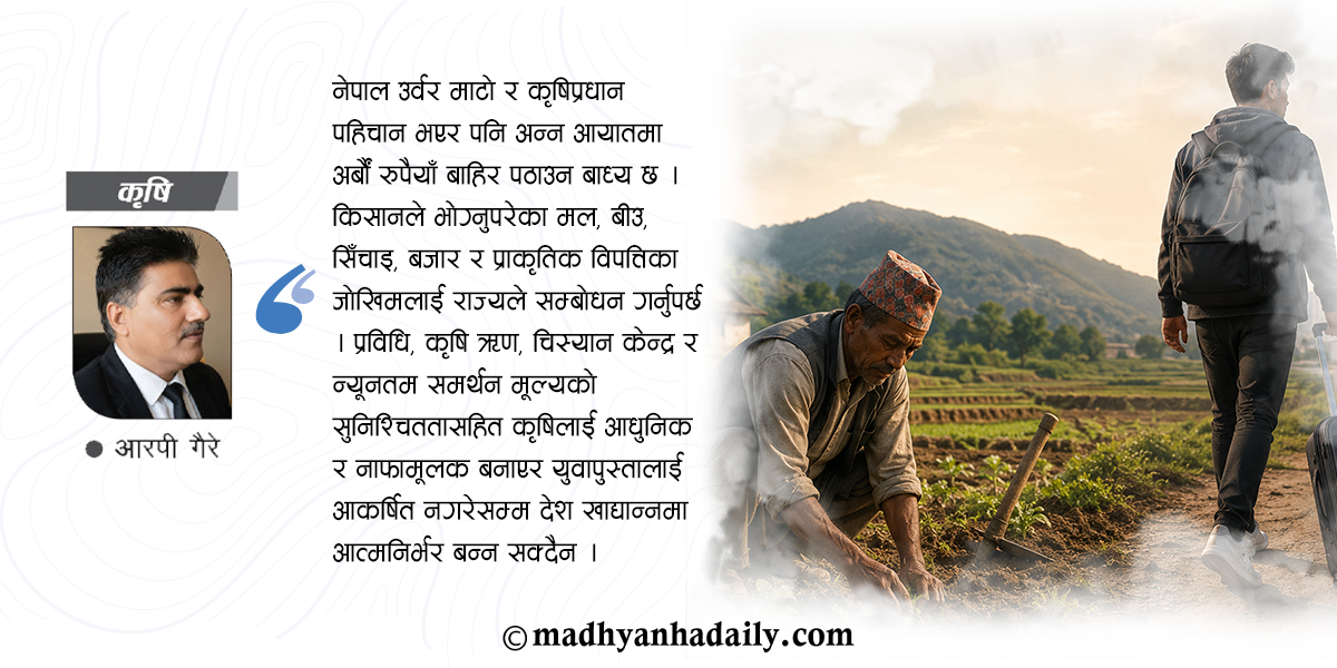 कृषिबाट टाढिँदै युवा