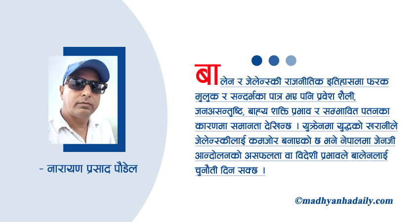 जेलेन्स्कीसँग तुलना गरिएका बालेन