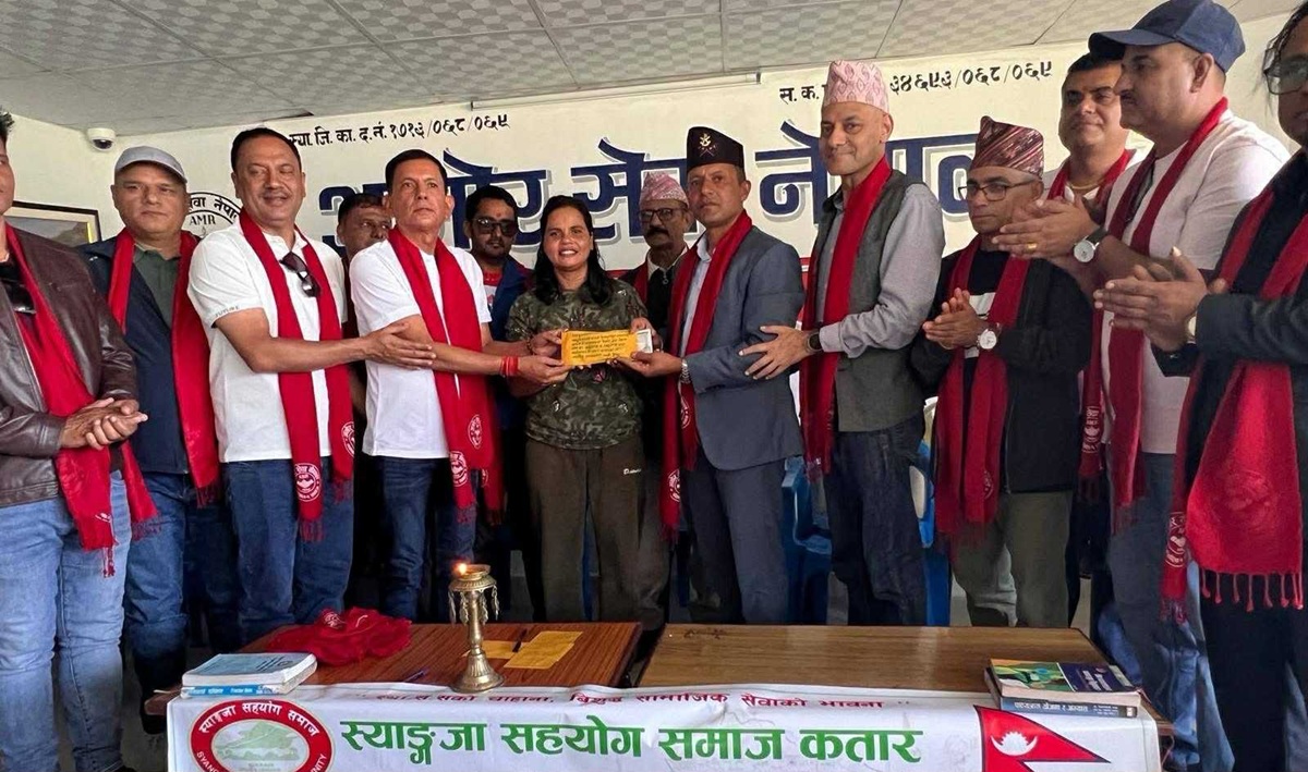 बालगृहलाई स्याङ्जा सहयोग समाज कतारको आर्थिक सहयोग
