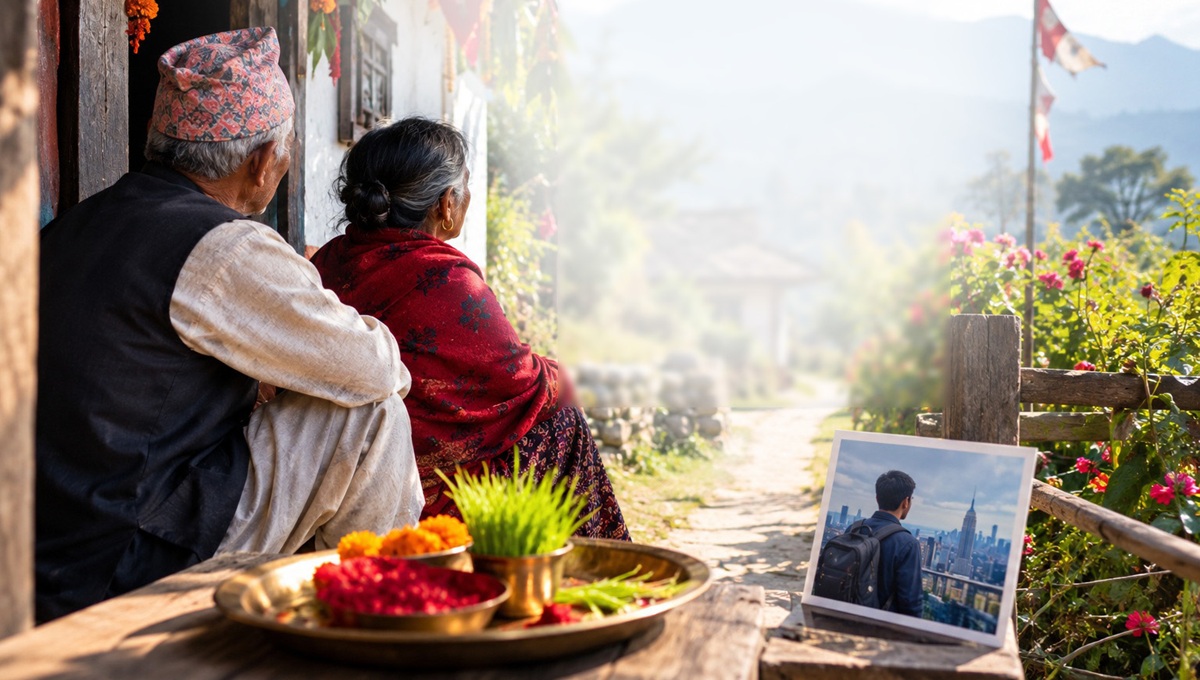 दसैंमा खाली आँगन : बाटो हेर्दै बा-आमा
