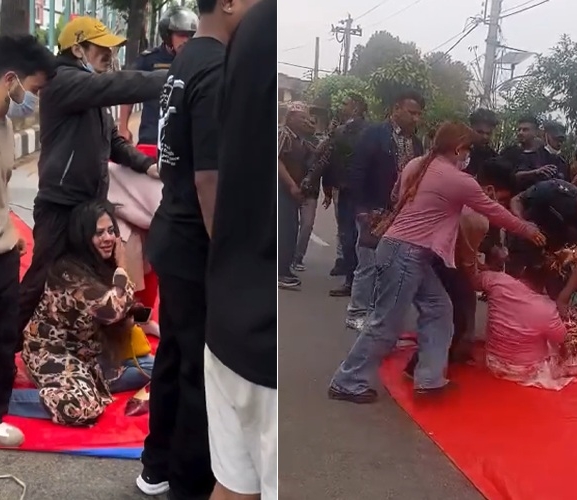 माइतीघरमा महेश बस्नेतकी पत्नी र शोभा पाठकबीच कुटाकुट