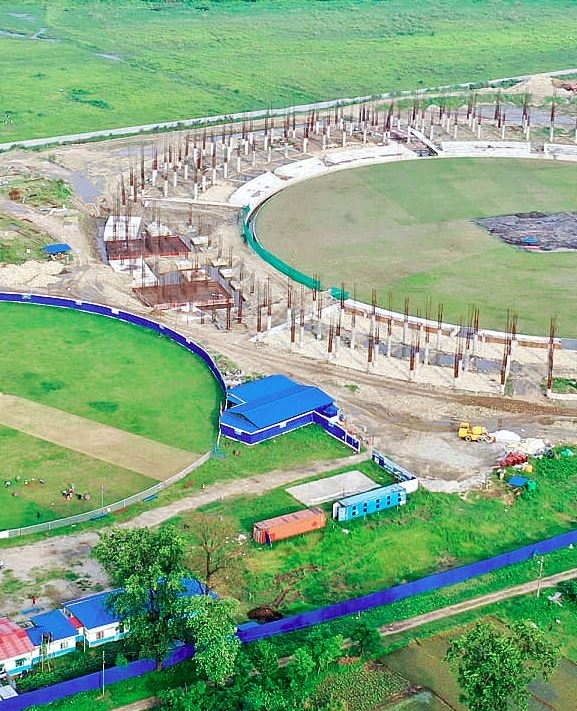 गौतमबुद्ध क्रिकेट रंगशालाको काम पुनः सुरु
