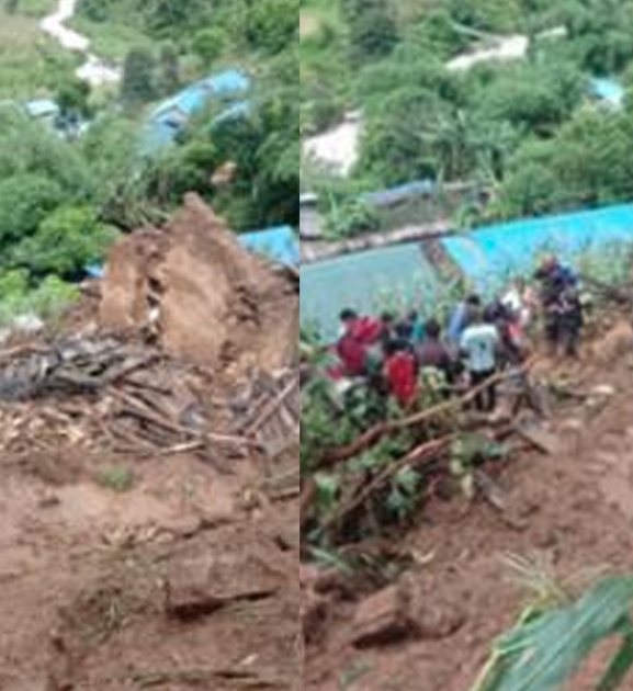 रोल्पामा पहिरोले घर पुरिँदा तीन जना बेपत्ता