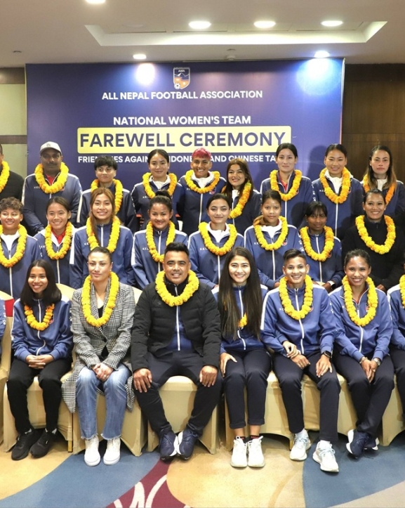 इन्डोनेसिया जाने नेपाली महिला राष्ट्रिय फुटबल टोलीको बिदाइ