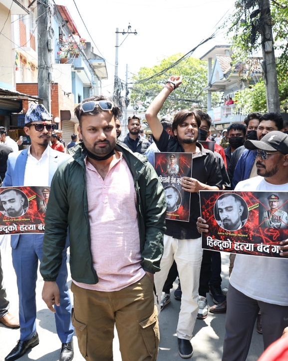 सुदीप न्यौपानेको हत्याको विरोधमा पाकिस्तानी दुतावास अगाडि प्रदर्शन