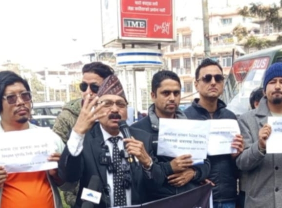 अनलाइन टिभी पत्रकार संघद्वारा सामाजिक सञ्जाल विधेयकविरुद्ध प्रदर्शन