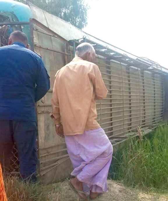 महोत्तरीमा बस दुर्घटना : १५ जना घाइते