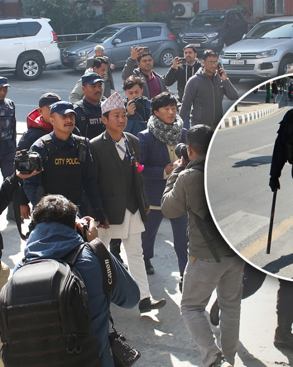 धरानका मेयर हर्क साम्पाङ पुगे खानेपानी मन्त्रालय, गाग्री प्रहरीले खोस्यो