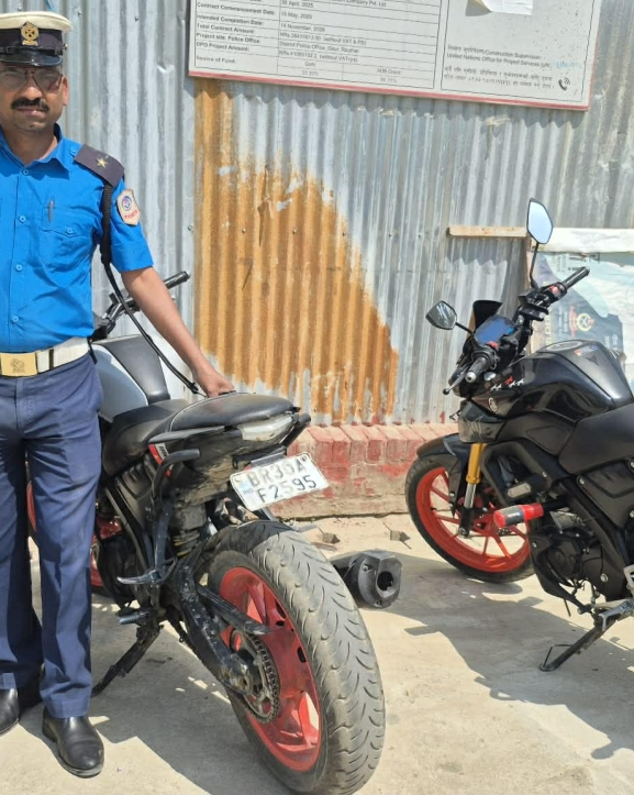 ट्राफिक प्रहरीको सक्रियता, चर्को आवाज निकाल्ने तीन मोटरसाइकल नियन्त्रणमा