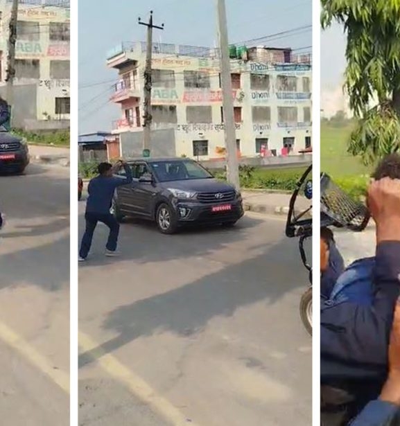 महेश बस्नेत सवार गाडीमा रातो मसी प्रहार