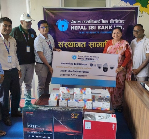 एसबिआईद्वारा चौदण्डीगढी नगरपालिकालाई सिसिटीभी प्रदान