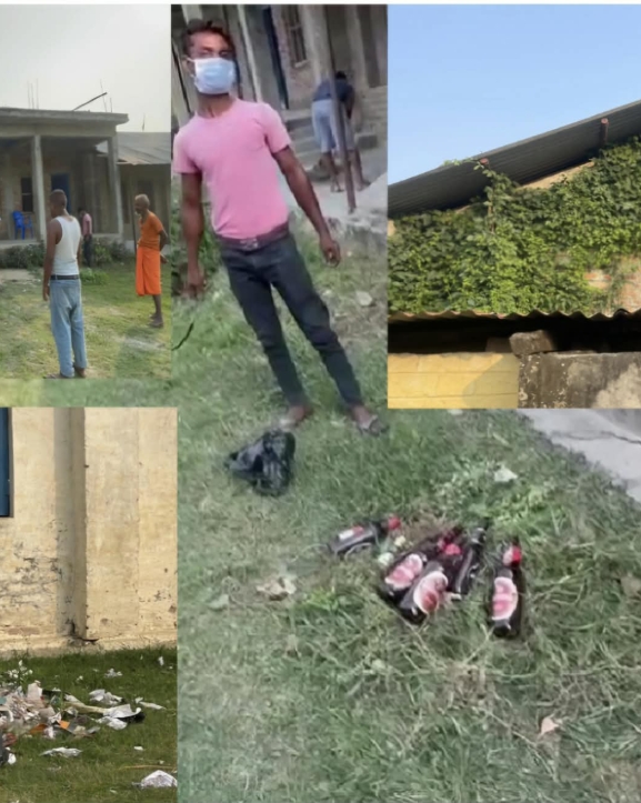 विद्यालयमै फोहोर र मदिरा अखडा !