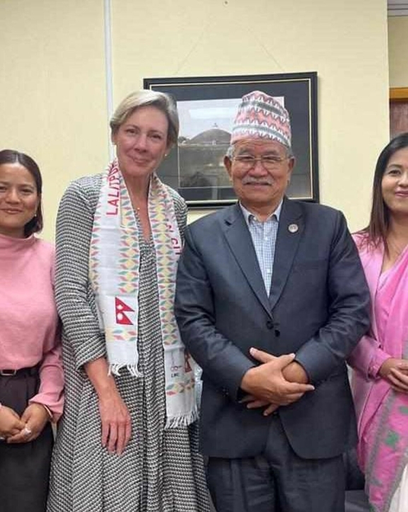 ललितपुर महानगर प्रमुखसँग युरोपेली युनियनका राजदूतद्वारा भेटवार्ता