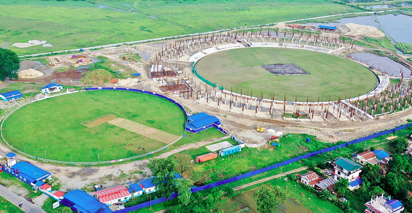 गौतमबुद्ध क्रिकेट रंगशालाको काम पुनः सुरु
