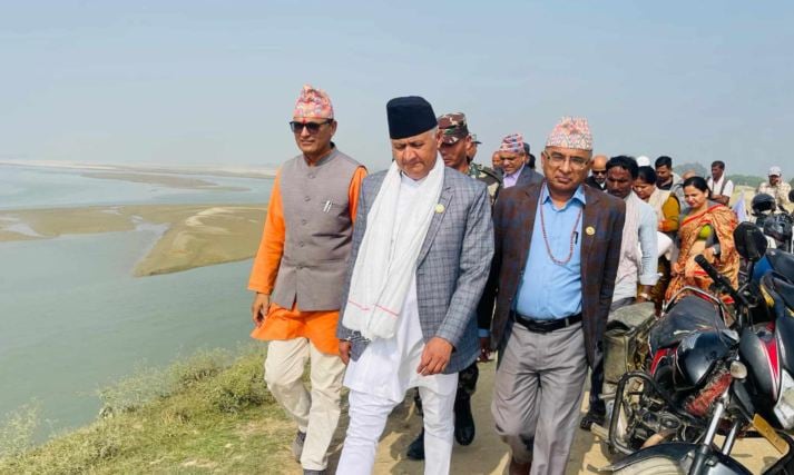 बाँकेको राप्ती नदी कटान क्षेत्रमा मुख्यमन्त्रीले गरे अवलोकन