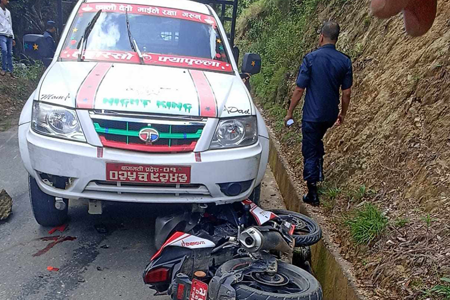 नागार्जुनमा जिपले ठक्कर दिँदा मोटरसाइकल चालकको मृत्यु
