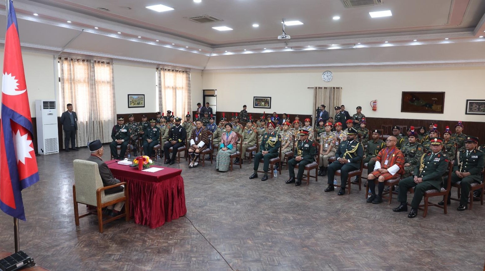 प्रधानमन्त्रीसँग भारत, भूटान र माल्दिभ्सका एनसिसी भ्रमण दलका प्रतिनिधिको शिष्टाचार भेट