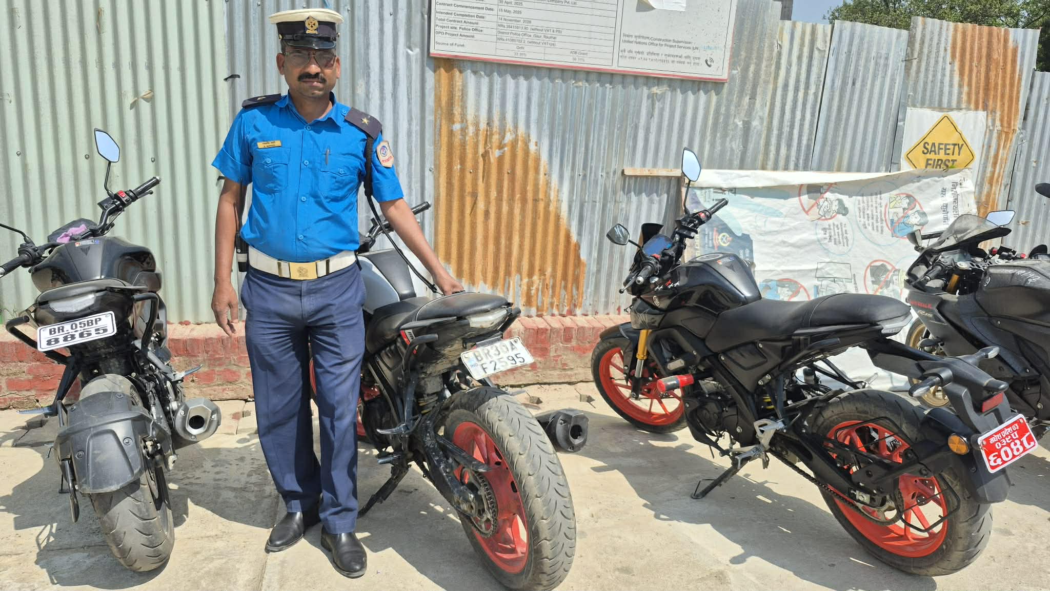 ट्राफिक प्रहरीको सक्रियता, चर्को आवाज निकाल्ने तीन मोटरसाइकल नियन्त्रणमा