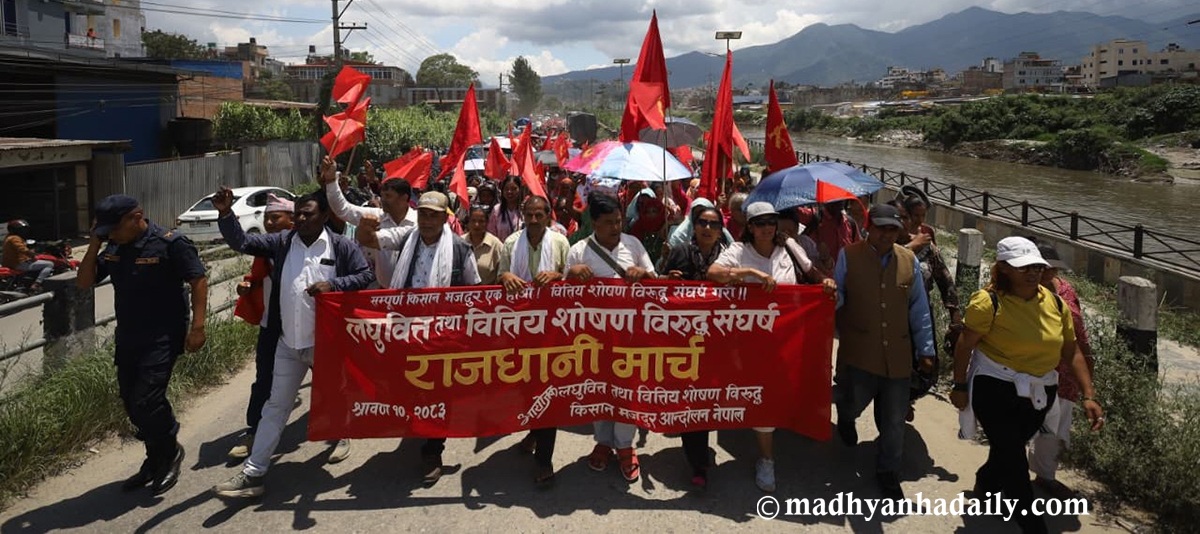 लघुवित्त तथा वित्तीय शोषणविरुद्ध ‘राजधानी मार्च’ (तस्बिरहरू)