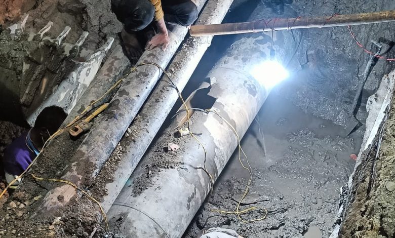 थापाथलीमा फुटेको खानेपानीको पाइप मर्मत सकियो