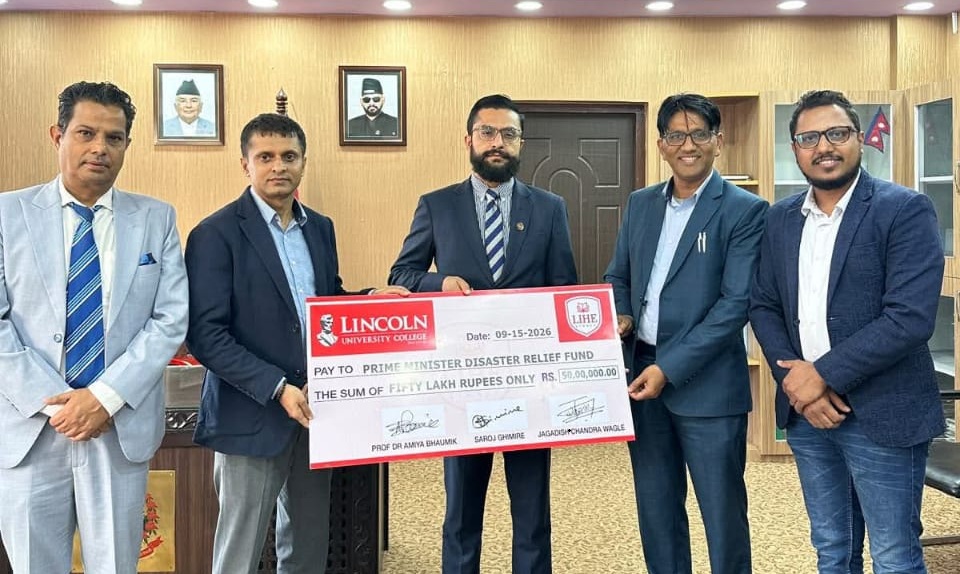 बाढीपीडितका लागि एलआइएचई सिड्नी र लिंकन युनिभर्सिटी कलेज मलेसियाद्वारा ५० लाख सहयोग