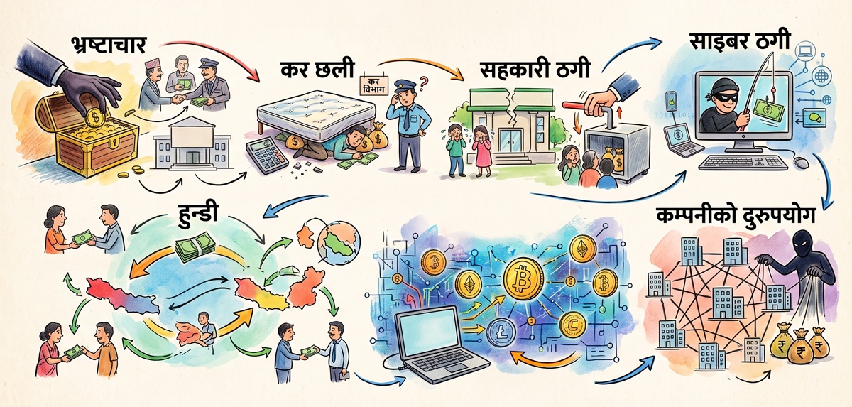 सम्पत्ति शुद्धीकरणका प्रमुख जोखिम पहिचान, हुन्डी र क्रिप्टोकरेन्सीले बढायो चुनौती