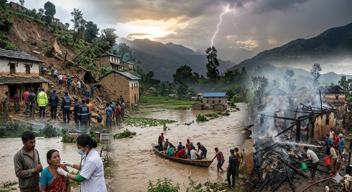 पछिल्लो २४ घण्टामा ३८ विपद्का घटनाः ३ जनाको मृत्यु, १ करोड १४ लाखभन्दा बढीको क्षति