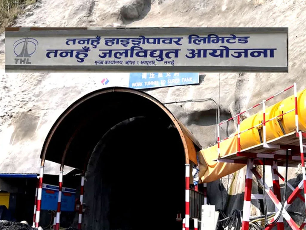 तनहुँ जलविद्युत् आयोजनाको मुख्य बाँध निर्माण आधा सम्पन्न