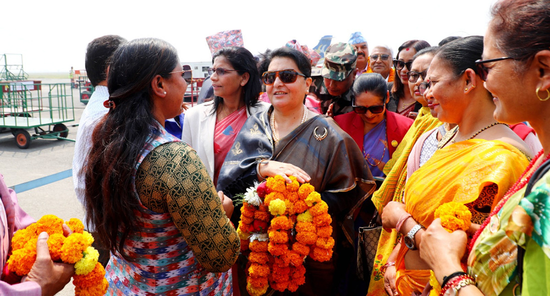 शिलान्यास भइसकेको गुम्बाको विवादित जग्गामा विद्या भण्डारीको अर्को शिलान्यास तयारी