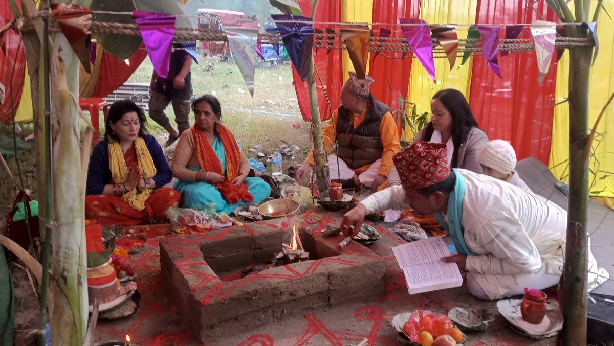 माया घरमा राधाकृष्ण सत्संग भजन तथा शिव पुराणको समापन