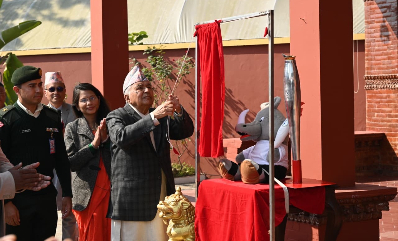 राष्ट्रपति पौडेलद्वारा १३औं किन्डर ओलम्पिकको मस्कट अनावरण